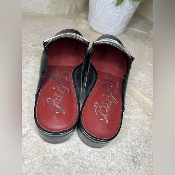 Brighton black leather mules sz 6.5 M - Picture 5 of 7